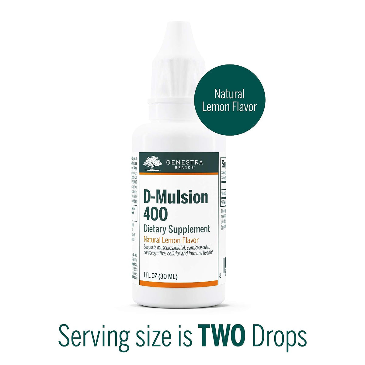 Genestra Brands D-Mulsion 400 - Liquid Vitamin D Supplement - Natural Lemon Flavour - 1,110 Servings - görsel 3