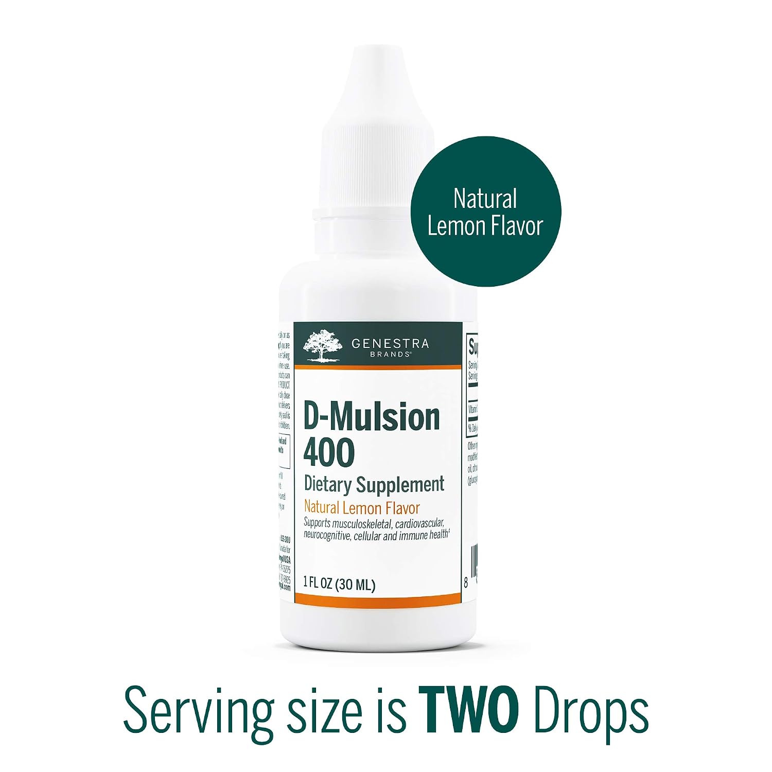 Genestra Brands D-Mulsion 400 - Liquid Vitamin D Supplement - Natural Lemon Flavour - 1,110 Servings - görsel 3