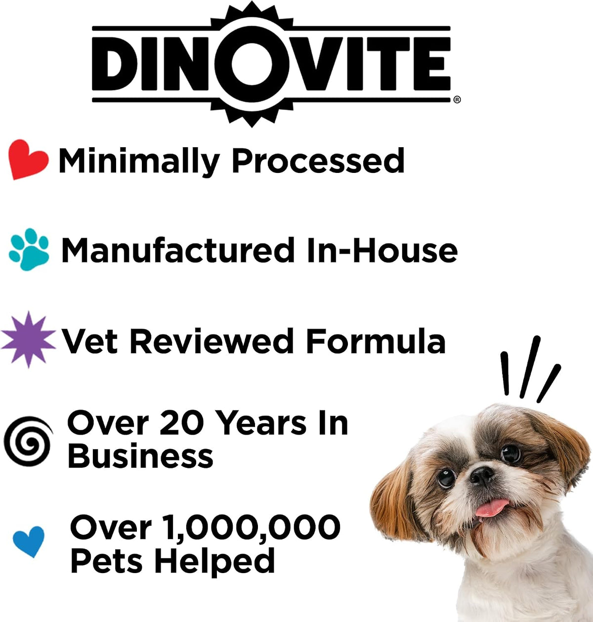 Dinovite Probiotics for Dogs, Probiotic Powder Food Topper for Small Dogs (0.5-8 kg), Daily Digestive Health & Skin Support with Omega-3s, 30 Servings - görsel 9