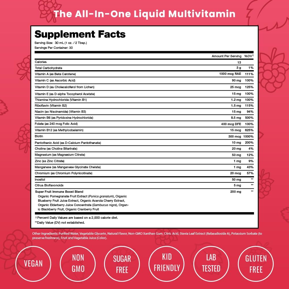 NutraChamps Complete Liquid Multivitamins | No Added Sugar | Vitamins for Women, Men & Kids | Vegan Liquid Vitamin Multimineral Supplement | Energy, Vitality & Wellbeing - görsel 9