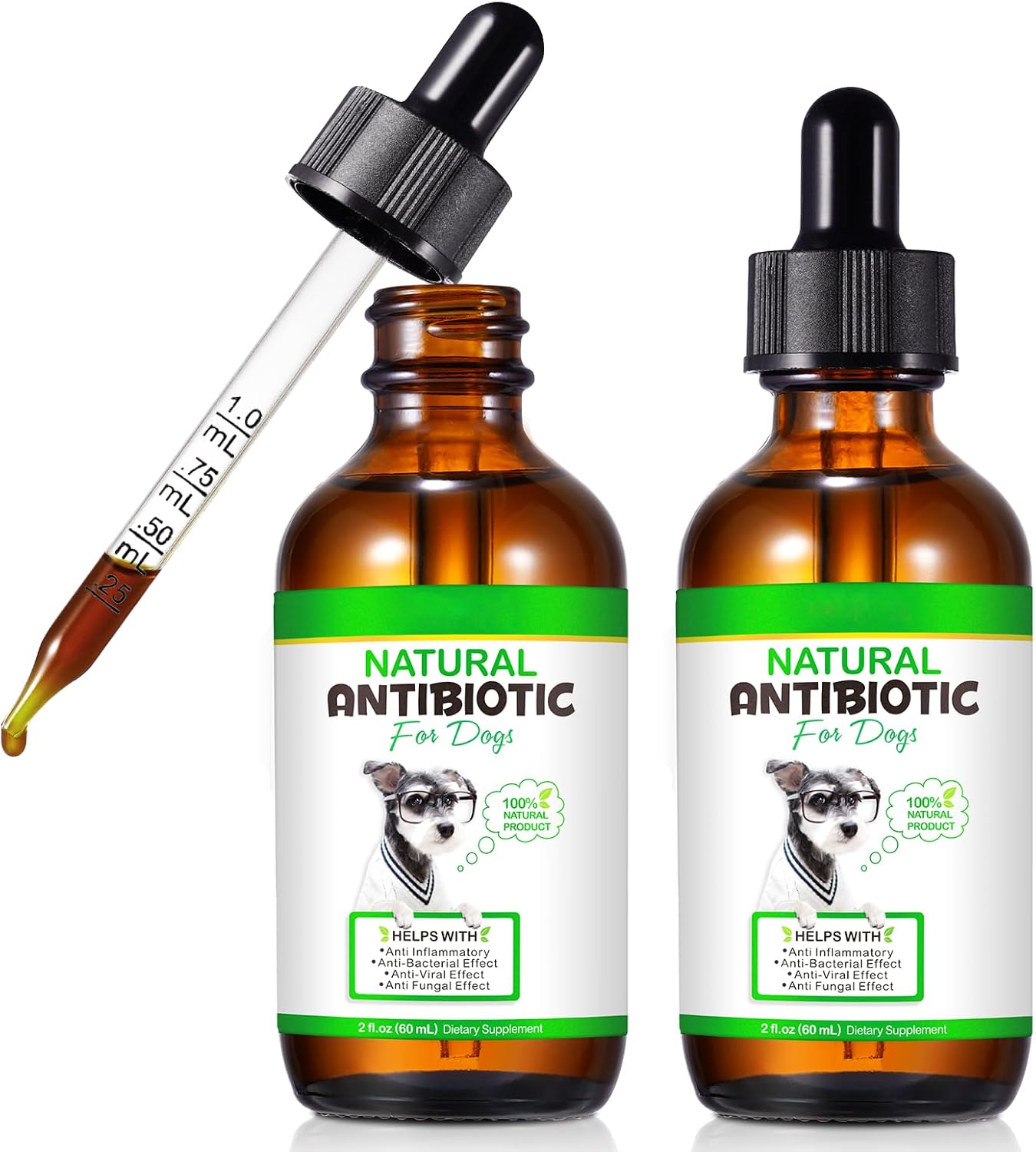 Natural Antibiotics for Dogs - Supports Allergy & Itch Relief, Dog Multivitamin, for All Breeds (118 ml) - görsel 1