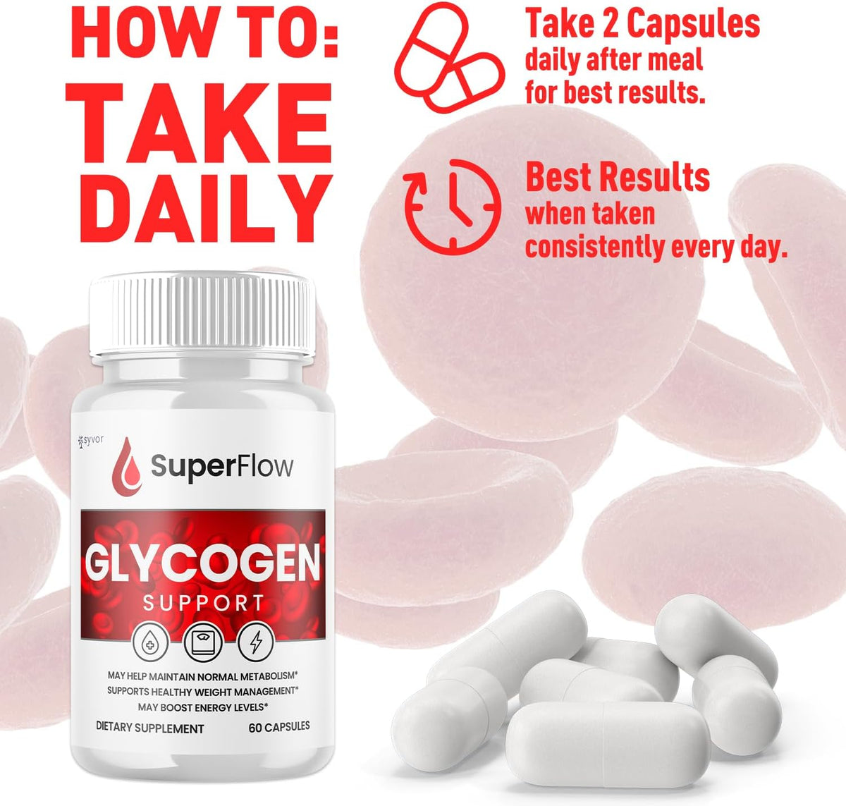 Super Flow Glycogen Support, Official SuperFlow Advanced Formula Glyco Optimiser Capsules, All Natural Super Flow Glycogen Capsules, Daily Food Supplement to Support Healthy Balance (60 Capsules) - görsel 5
