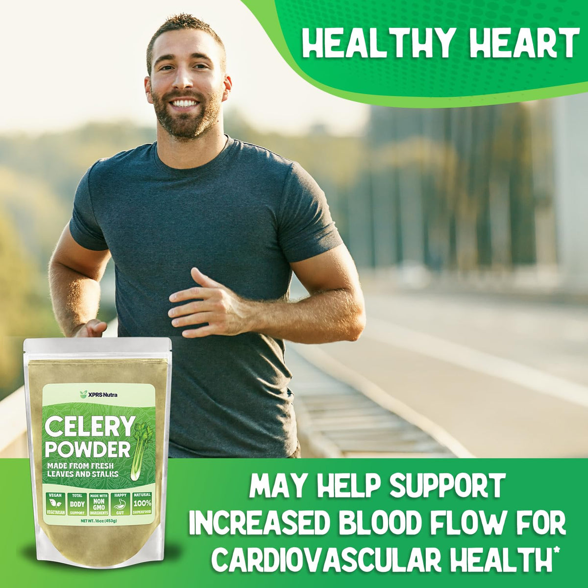 XPRS Nutra Celery Powder - Fresh Powder Antioxidant - Premium Celery, Vegan Friendly (454 g) - görsel 5