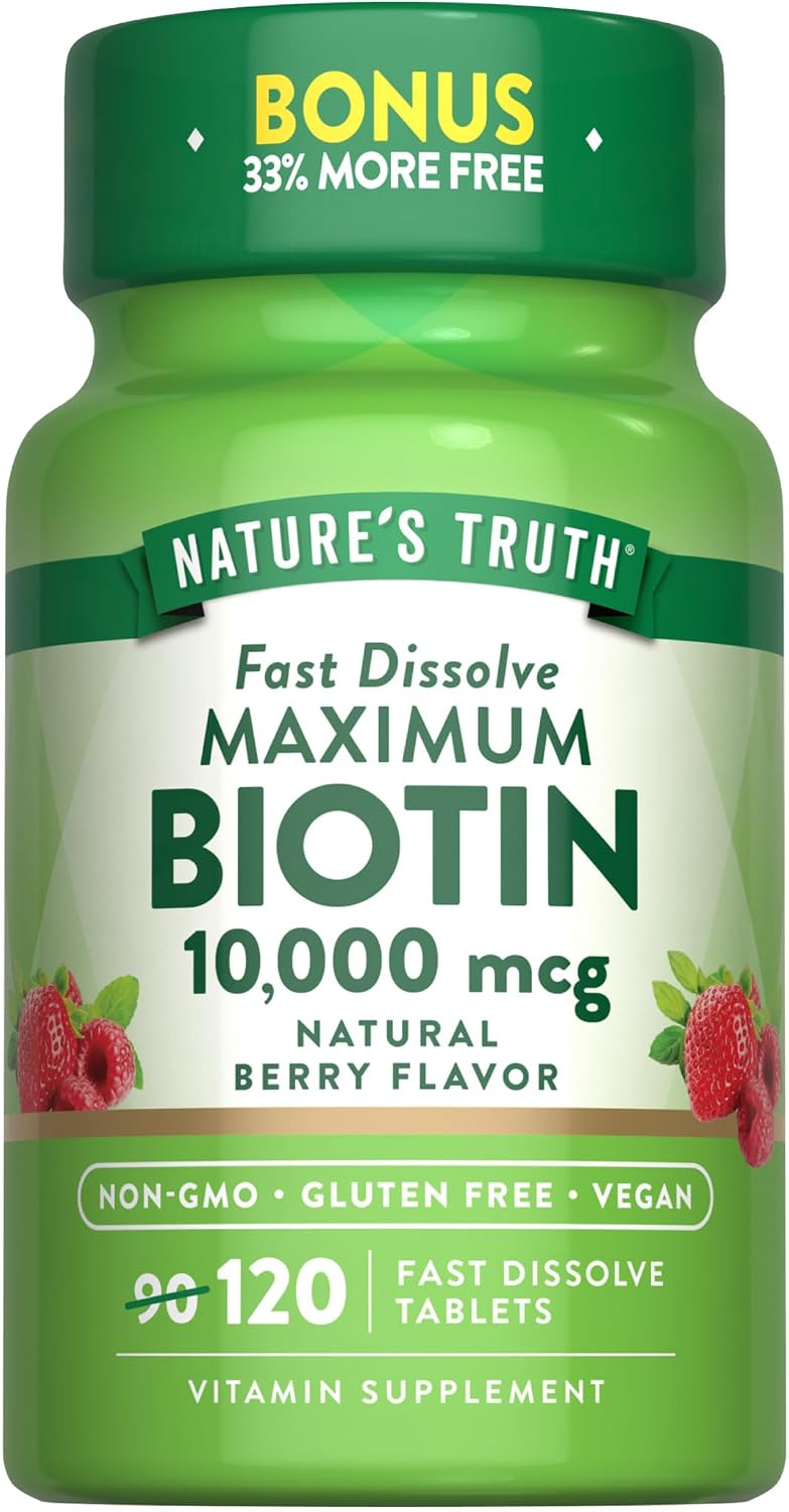 Nature's Truth Biotin 10,000mcg High Strength Fast Dissolve Tablets - görsel 1