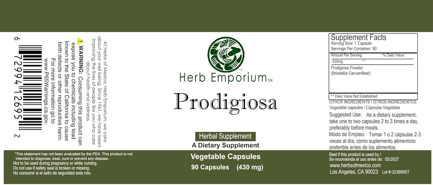 Herb Emporium Prodigiosa Organic Vegetable Capsules – 90 Count, 430mg - görsel 3