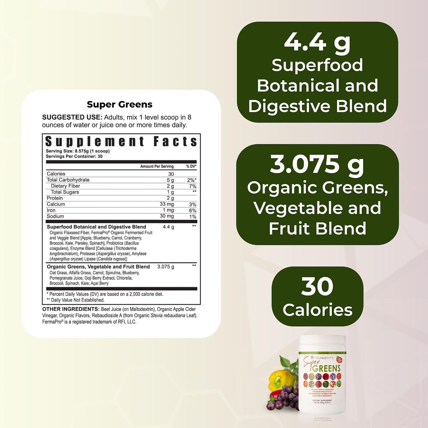 Youngevity Super Greens™ (255 g) - görsel 3