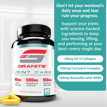 Granite Joint Care - Premium UC-II Collagen & Turmeric with Boswellia, Hyaluronic Acid & Boron
