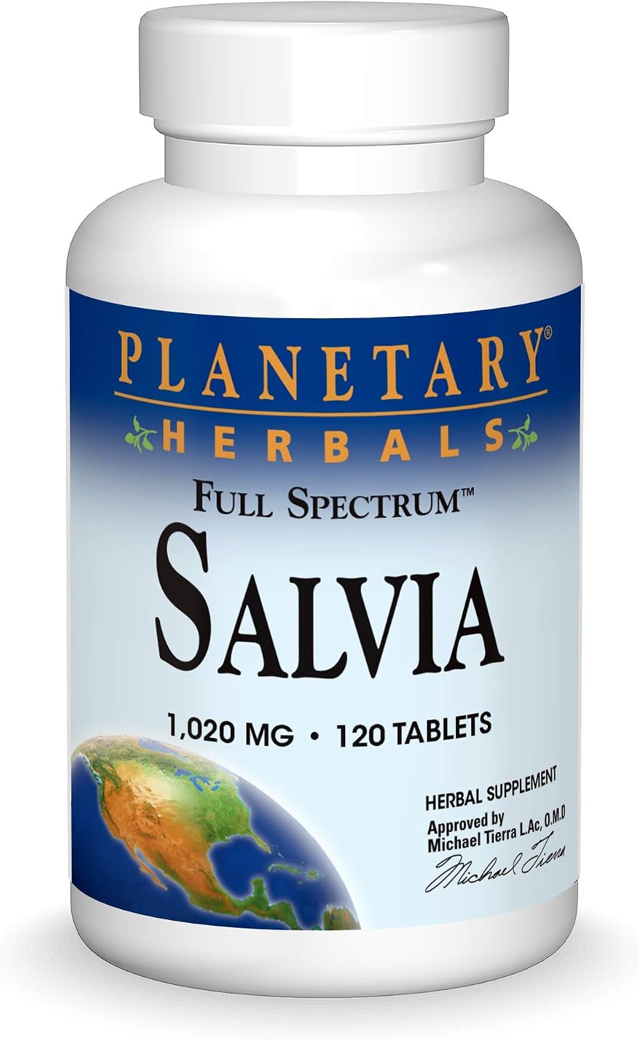 Planetary Herbals Salvia – 1,020 mg Full Spectrum – 120 Tablets - görsel 1
