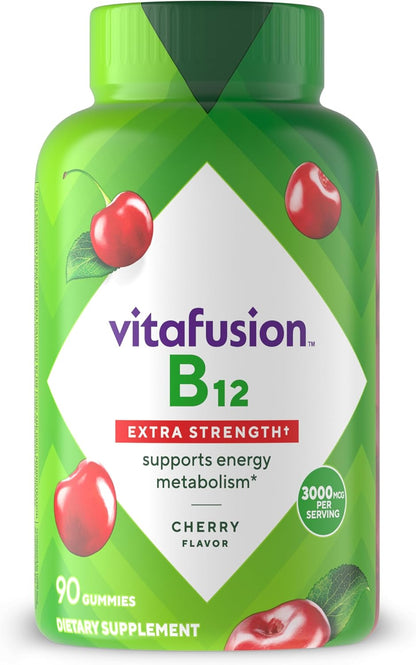 vitafusion Extra Strength Vitamin B12 Gummies - Cherry Flavour, 90 Gummies