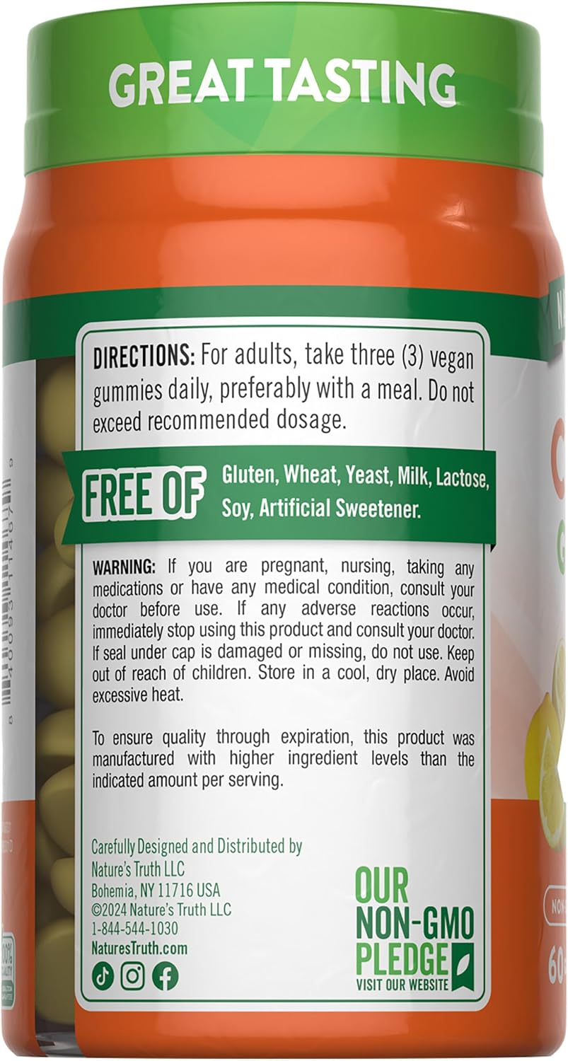 Nature's Truth Vitamin C Gummies with Zinc for Adults - 60 Count - görsel 7