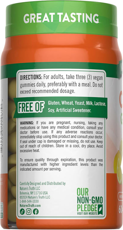 Nature's Truth Vitamin C Gummies with Zinc for Adults - 60 Count
