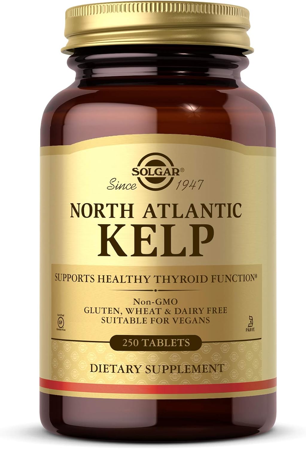 Solgar North Atlantic Kelp, 250 Tablets – Natural Source of Iodine – Supports Healthy Thyroid Function – Gluten Free, Dairy Free, Kosher - görsel 1
