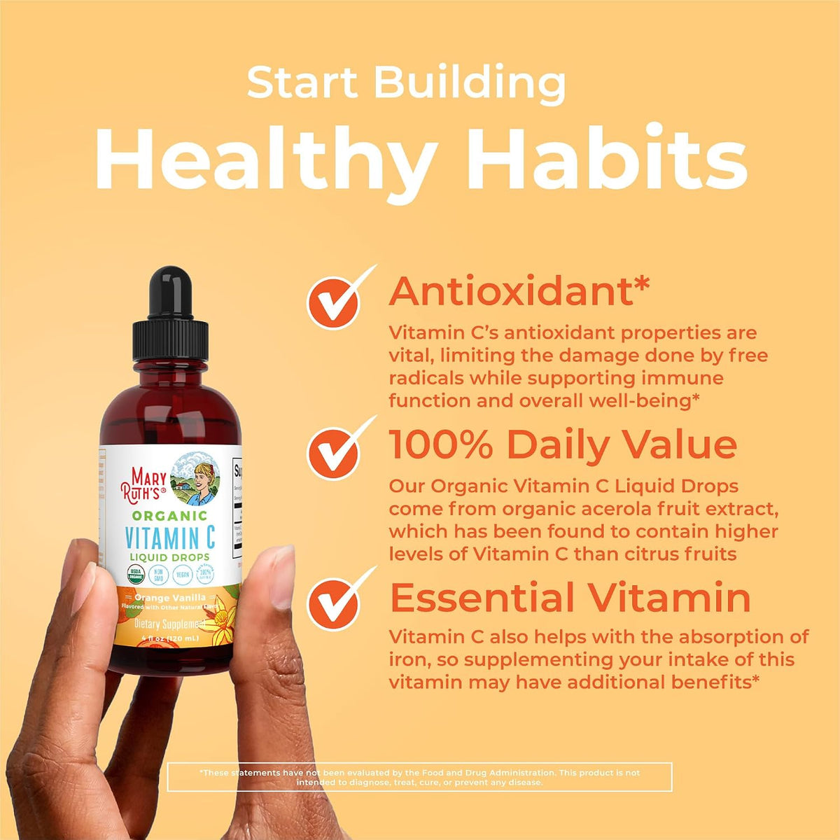 MARYRUTH'S Organic Vitamin C Supplement, Liquid Drops, 118 ml - görsel 5