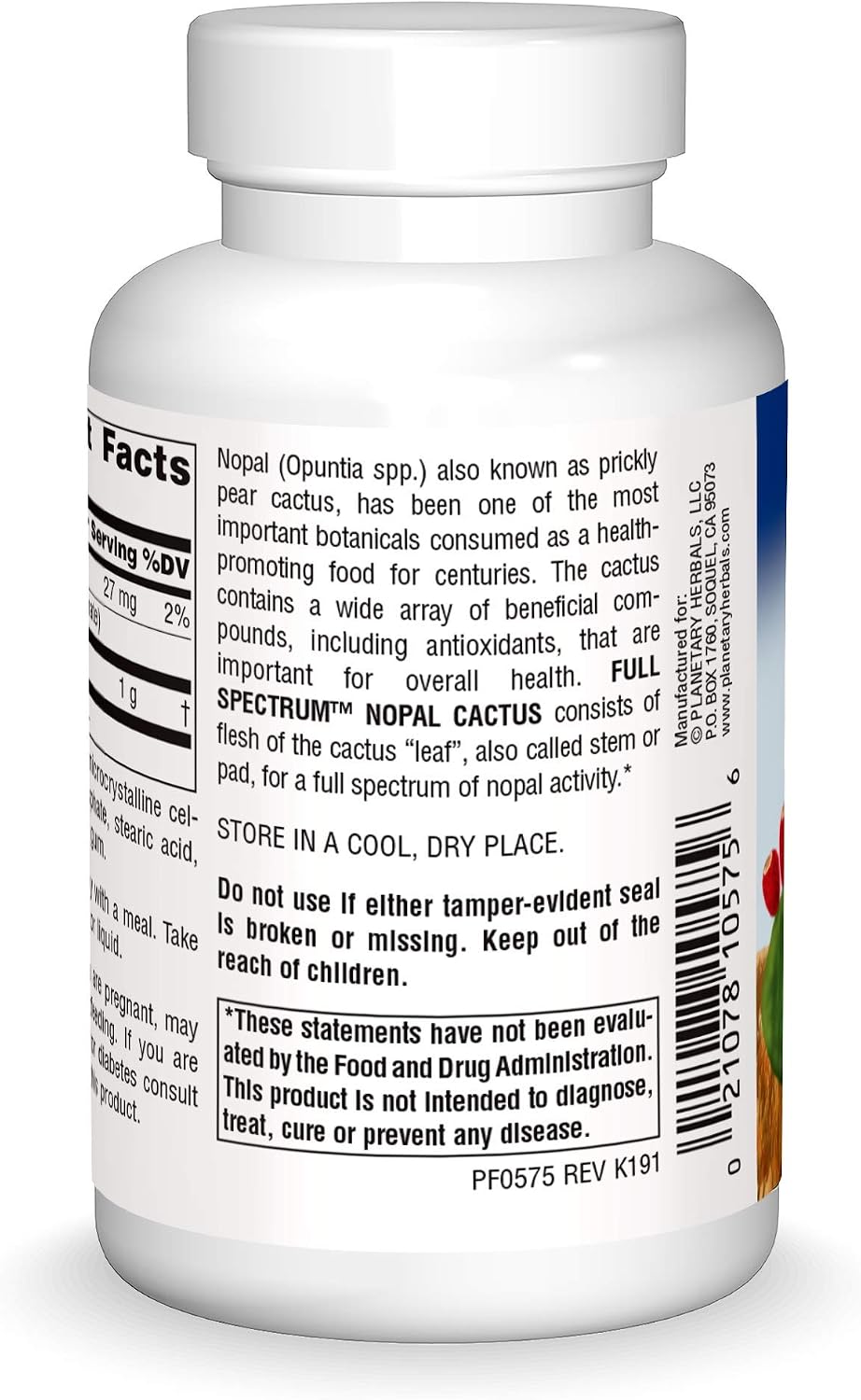 Planetary Herbals Full Spectrum Nopal Cactus 1000 mg Prickly Pear Cactus Antioxidant - 100% Natural - 60 Tablets - görsel 2