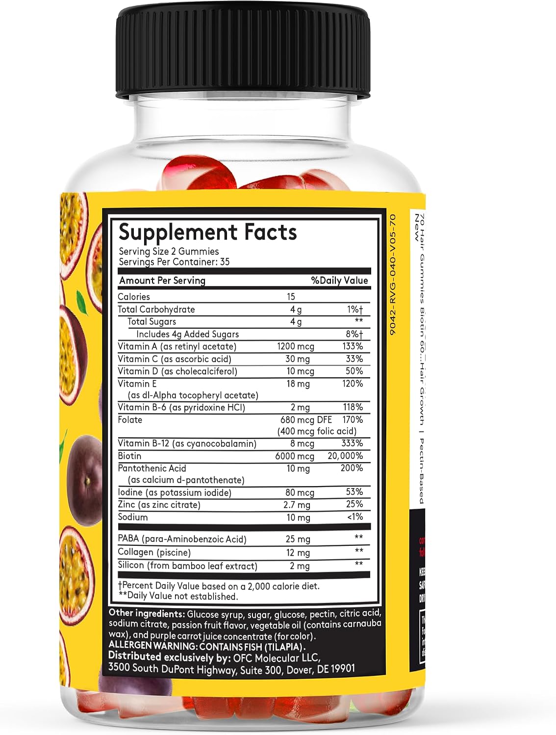 Youth & Tonic Biotin 6000mcg Hair Gummies with Collagen & Multivitamins - 70 Gummy Sweets - görsel 2