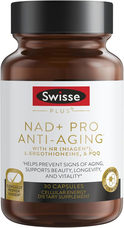 Swisse Plus NAD+ Calm Skin – Clinically Tested NAD+ Supplement for Balanced, Healthy Skin (30 Capsules)