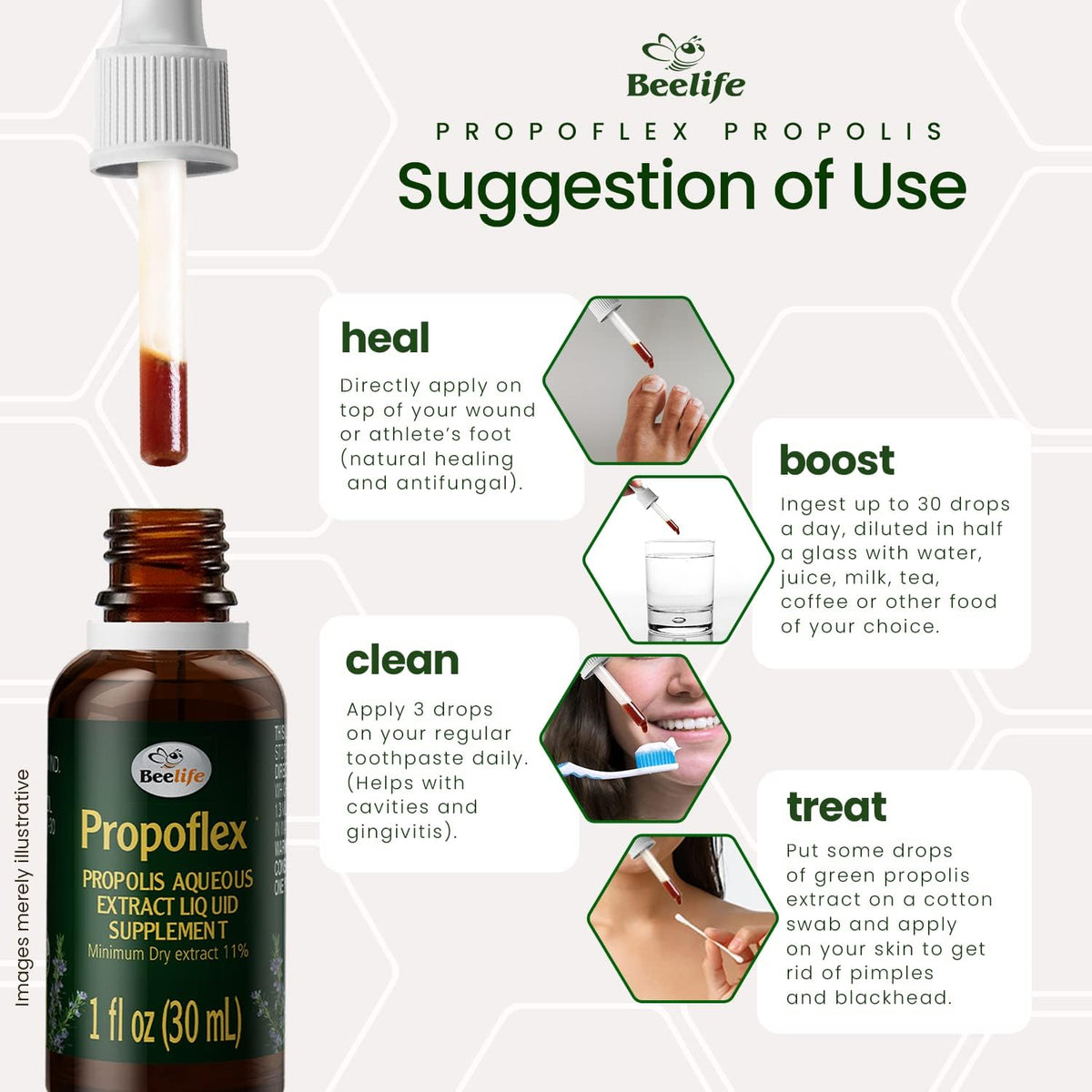 Beelife Green Propolis Extract - No Alcohol, High Artepillin-C, Antioxidant Liquid Supplement, 30 ml - görsel 2