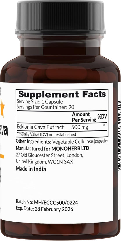 MONOHERB Ecklonia Cava Extract 500 mg per Capsule - 90 Vegetarian Capsules