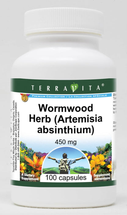 Wormwood Herb (Artemisia Absinthium) – 450 mg (100 Capsules)