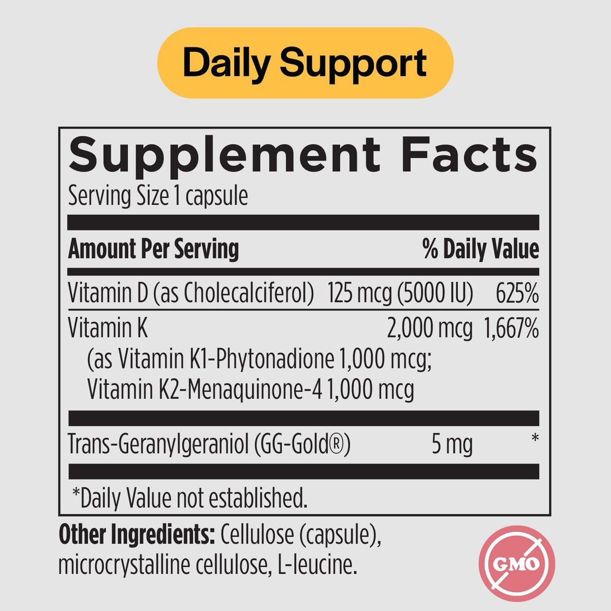 PureFormulas Vitamin D3 K2 5000 IU Supplement - Calcium Absorption, Bone & Immune Support, Soya-Free, Non-GMO, 60 Vegetarian Capsules - görsel 2
