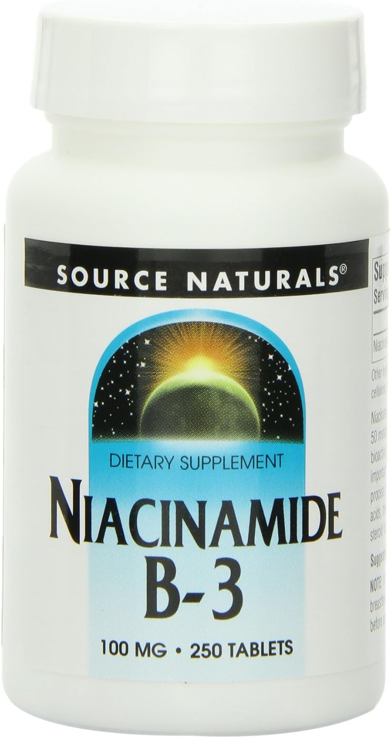 Source Naturals Niacinamide Vitamin B-3 100mg – 250 Tablets (Pack of 3) - görsel 1