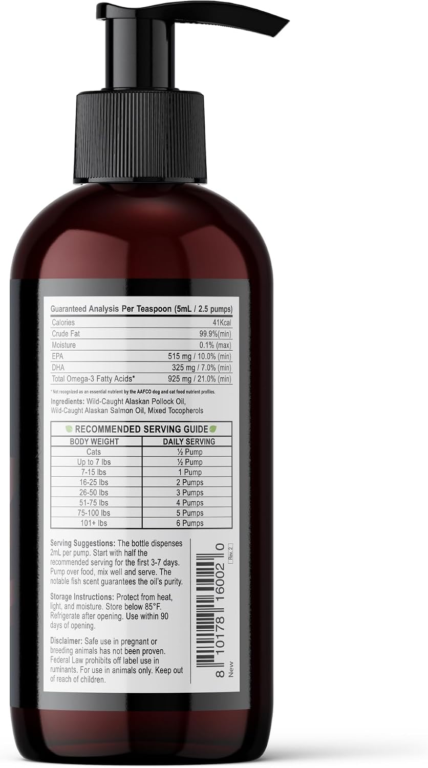 Wild Alaskan Salmon Oil for Dogs | Liquid Omega-3 with Pump | 240 ml - görsel 4