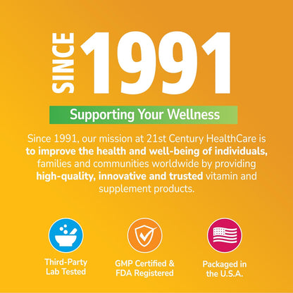 21st Century Extra Strength Vitamin B12 Gummies 3000 mcg - Energy and Nerve Support, Vegan and Gluten-free, Raspberry, 90 Count