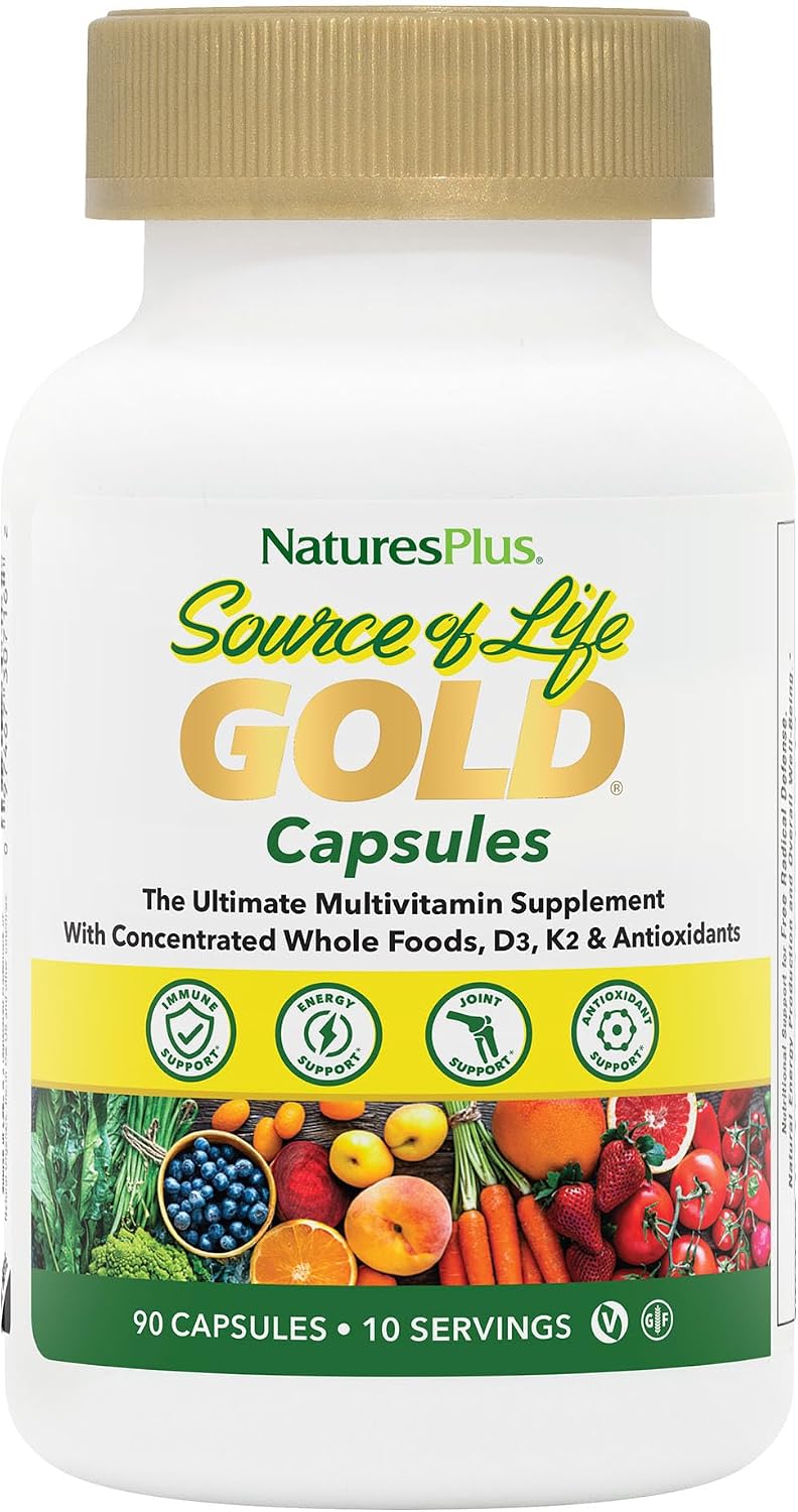 NaturesPlus Source of Life GOLD Multivitamin - 90 Vegetarian Capsules - görsel 1