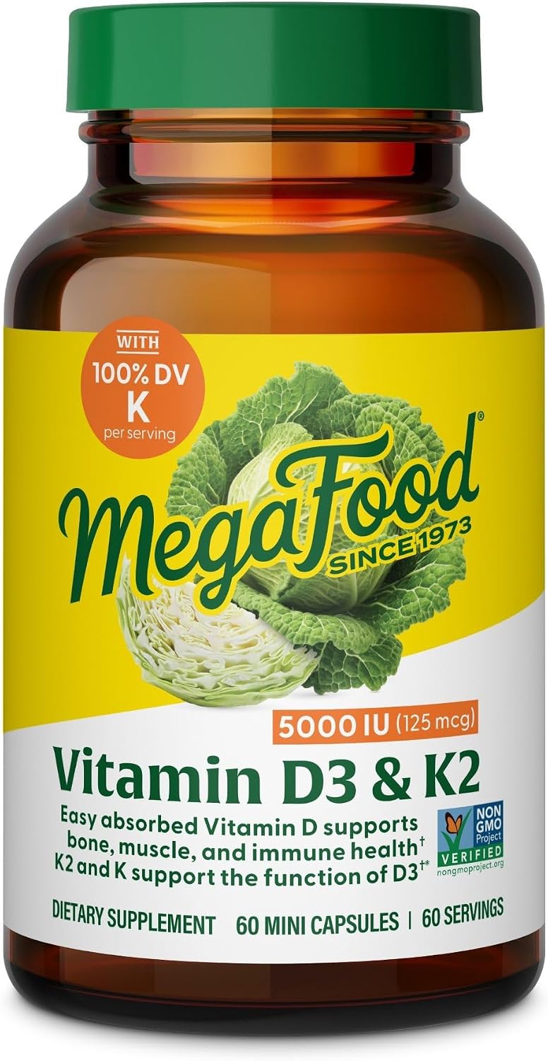 MegaFood Vitamin D3 5000 IU (125 mcg) with Vitamin K2 - 120 Mini Capsules - görsel 10