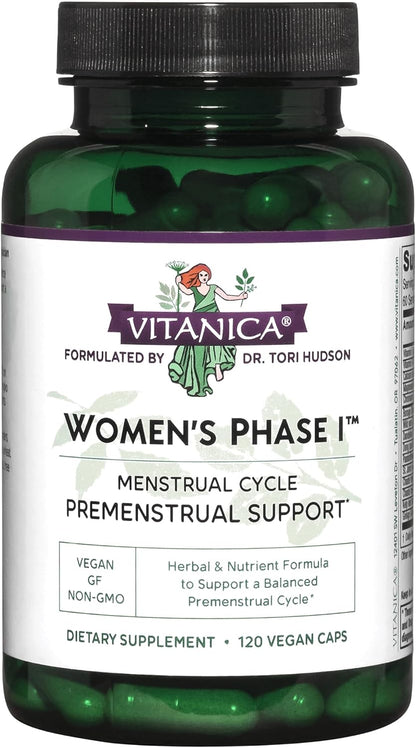 Vitanica Women's Phase I – Premenstrual Support, Vegan, 120 Capsules