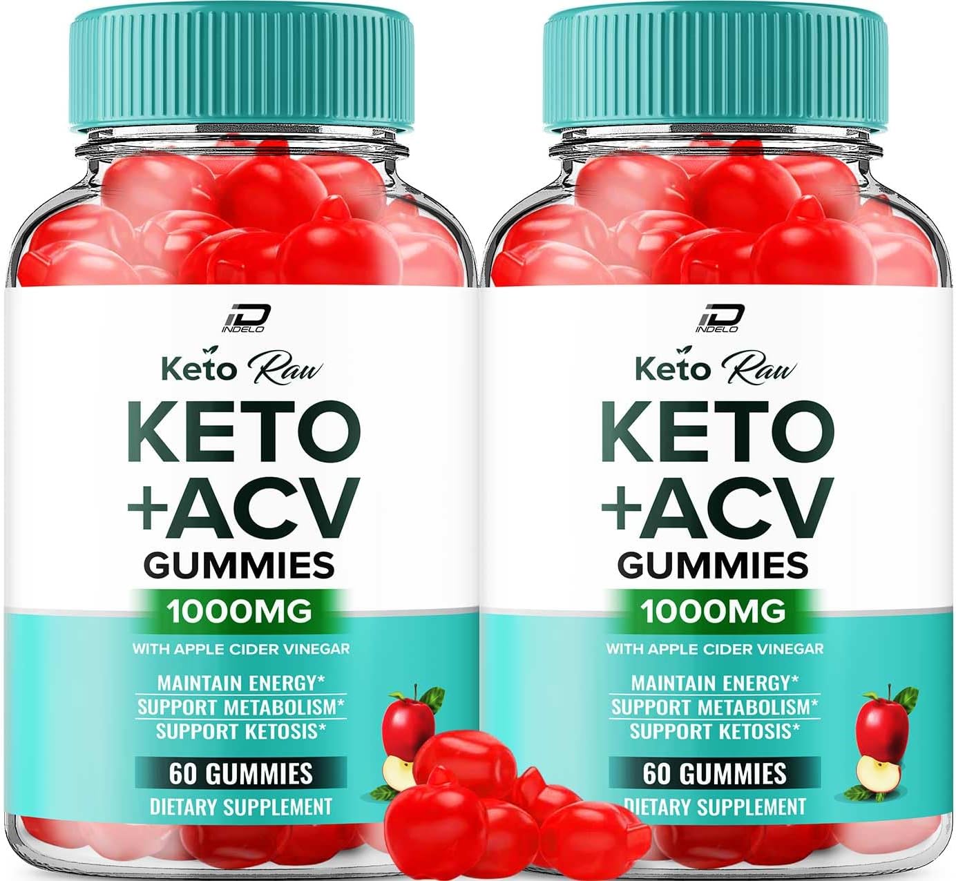Keto Raw ACV Gummies Supplement – Apple Cider Vinegar 1000mg + Vitamin B12 (2 Pack, 120 Gummies) - görsel 1