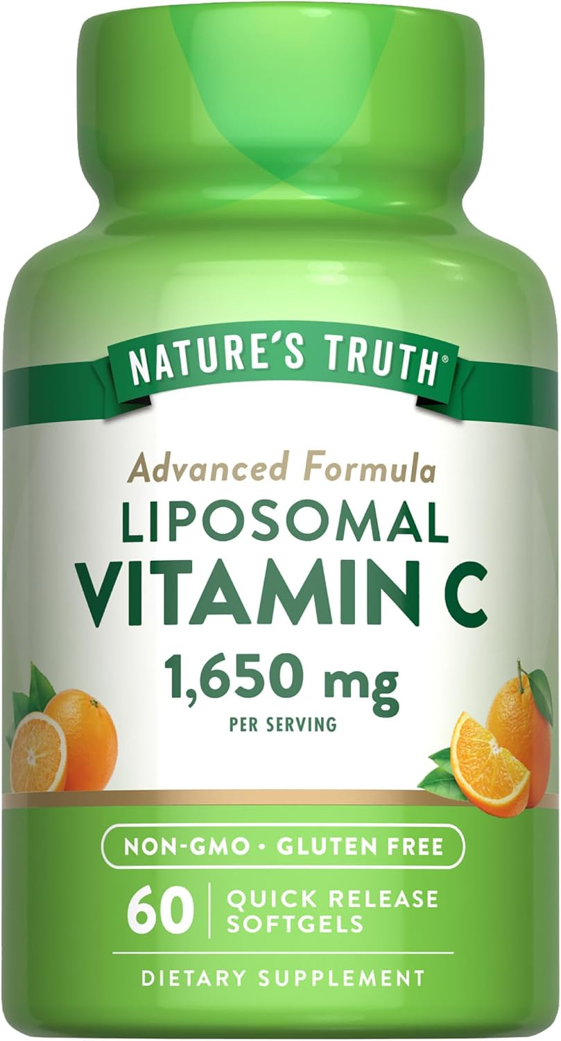 Nature's Truth Liposomal Vitamin C | 1650mg | 60 Softgels | Non-GMO & Gluten-free Supplement - görsel 1