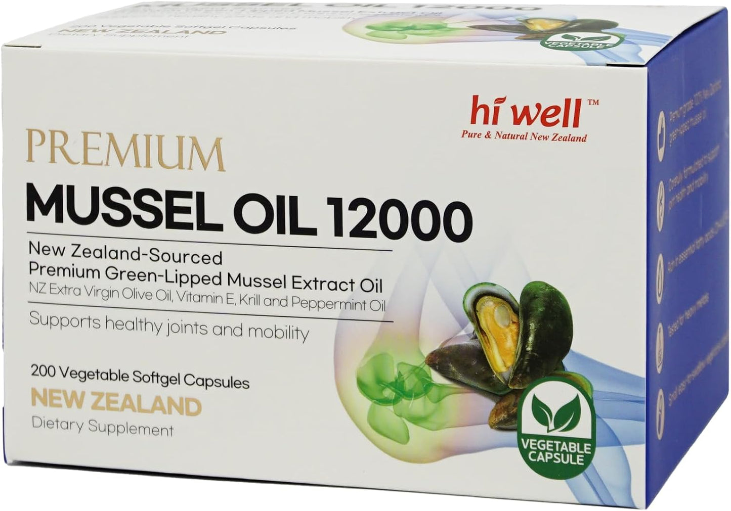Hi Well Premium New Zealand Green-Lipped Mussel Oil - 200 Soft gel capsule Capsules - görsel 5