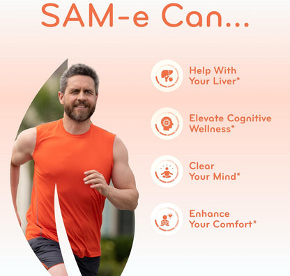 Extra Strength SAMe 500mg – S-Adenosyl-L-Methionine Supplement for Joint and Mood Support (90 Capsules)