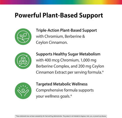 Rainbow Light Berberine Complex with Ceylon Cinnamon and Chromium - 60 Vegan Capsules