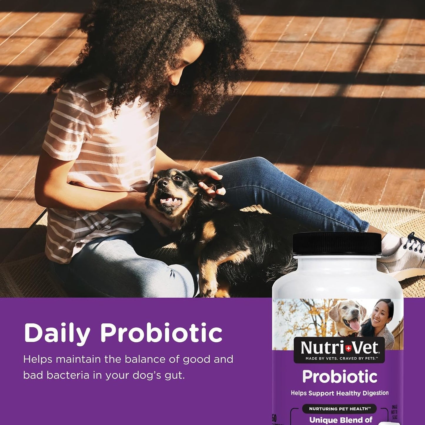 Nutri-Vet Probiotics for Dogs - Digestive Health & Immune Support, Vet-Formulated, 60 Capsules - görsel 2