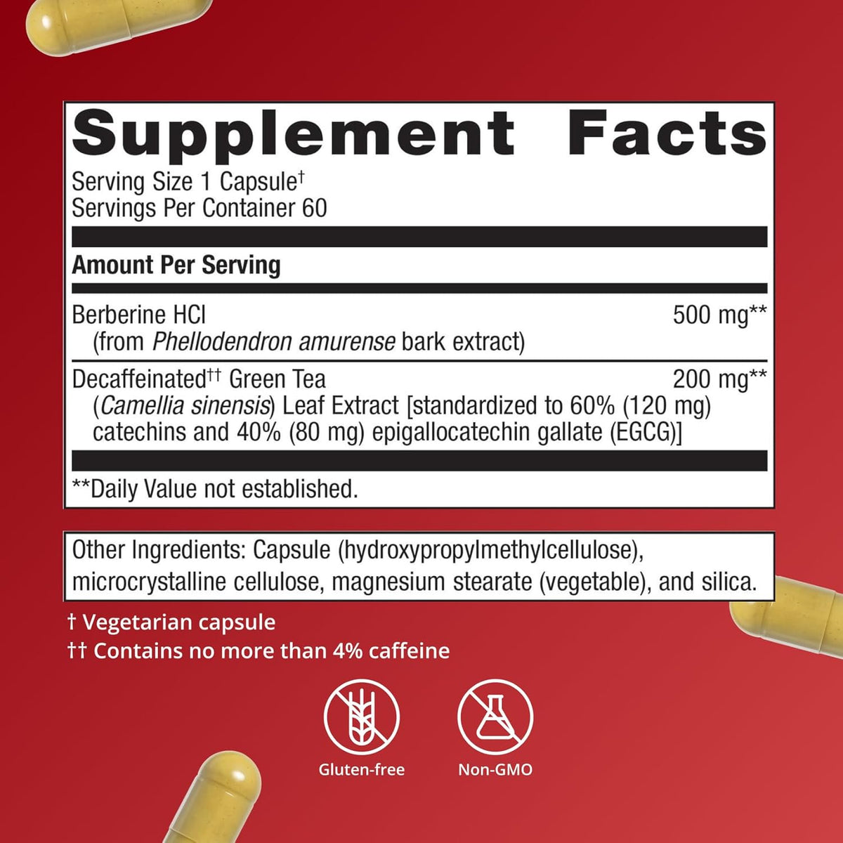 Metagenics Berberine GT - Berberine Supplement 500 mg – Supports Cardiovascular Health & Carbohydrate Metabolism – 60 Capsules - görsel 5