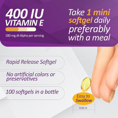 Prati Donaduzzi Vitamin E 100 Soft gel capsules 400 IU (180 mg dl-Alpha)