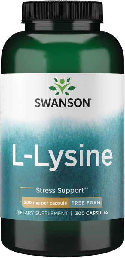 Swanson L-Lysine 500 mg Free Form Capsules (100 Capsules)