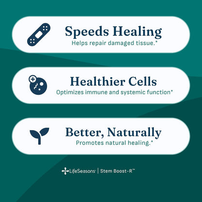 LifeSeasons Stem Boost-R - Stem Cell Support Antioxidant Supplement with Royal Jelly, Spirulina, Blueberry, Brown Seaweed & L-Carnosine - 120 Capsules