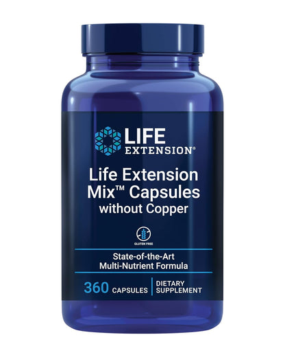 Life Extension Mix™ Capsules Without Copper – High Potency Advanced Vitamin, Mineral, Fruit & Vegetable Formula