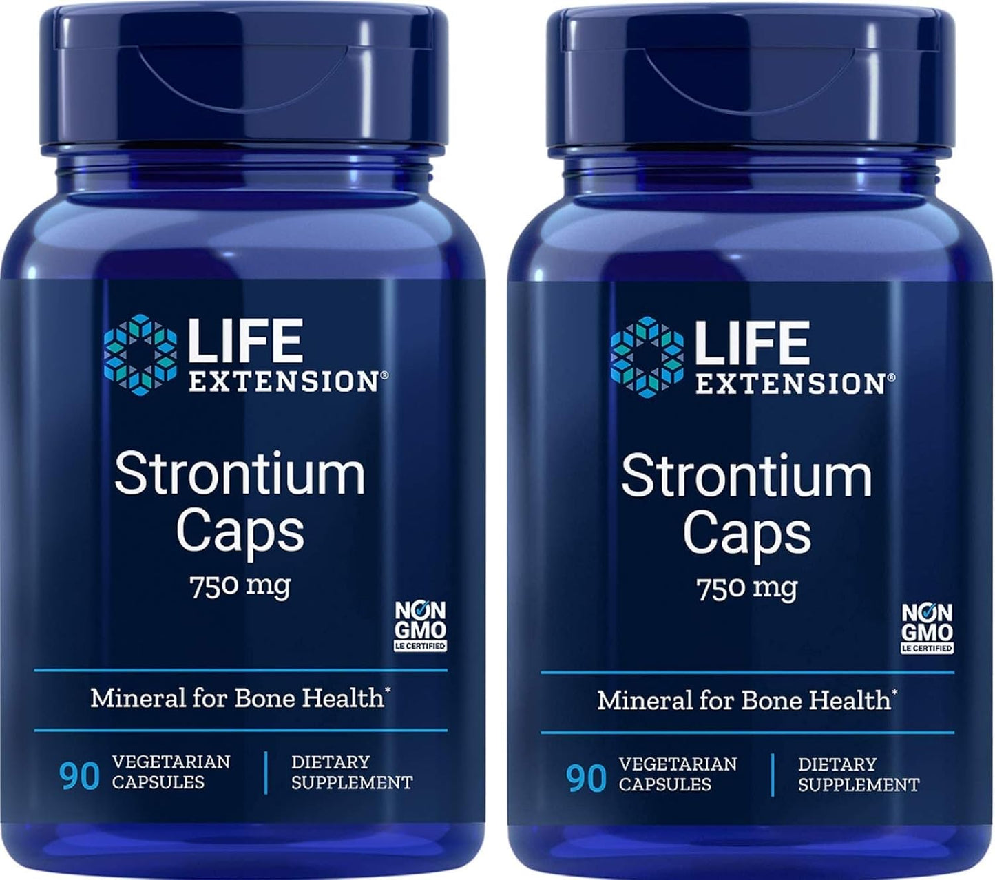 Life Extension Strontium Capsules, 750 mg, 90 Vegetarian Capsules (2-Pack) - görsel 1