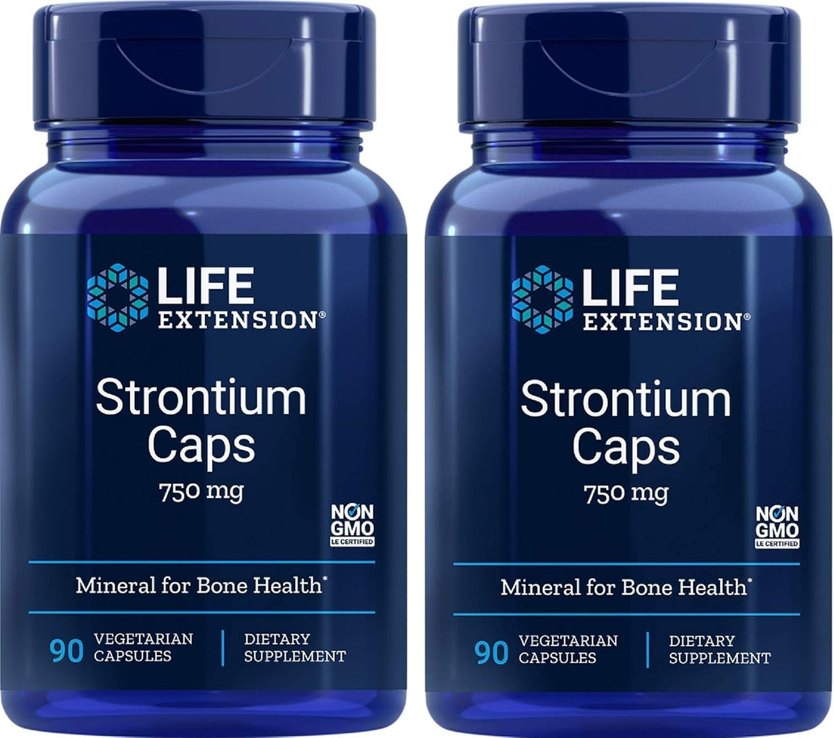 Life Extension Strontium Capsules, 750 mg, 90 Vegetarian Capsules (2-Pack) - görsel 1