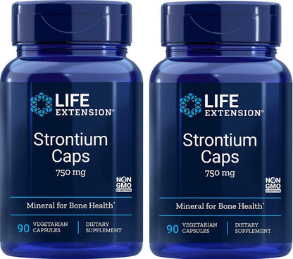 Life Extension Strontium Capsules, 750 mg, 90 Vegetarian Capsules (2-Pack)
