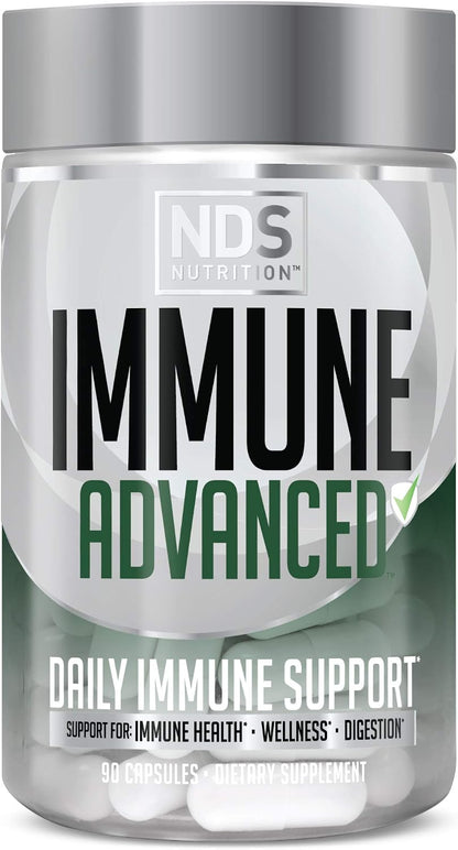 Advanced Immune Support – Elderberry, Vitamin C, D, Zinc, Probiotic, 90 Capsules
