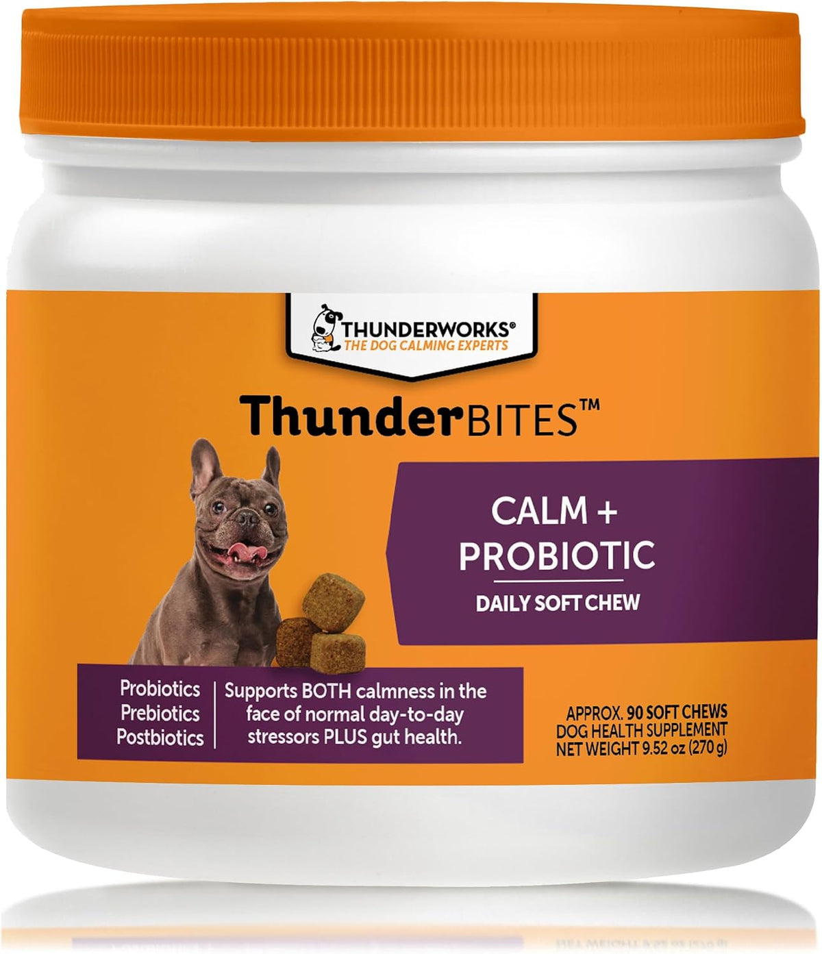 ThunderBites Calm + Probiotics for Dogs Daily Supplement Soft Chews, 90 Chews - görsel 1
