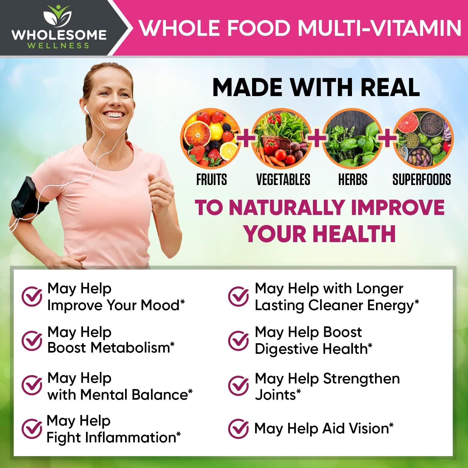 Wholesome Wellness Whole Food Multivitamin for Women, 120 Tablets - görsel 4