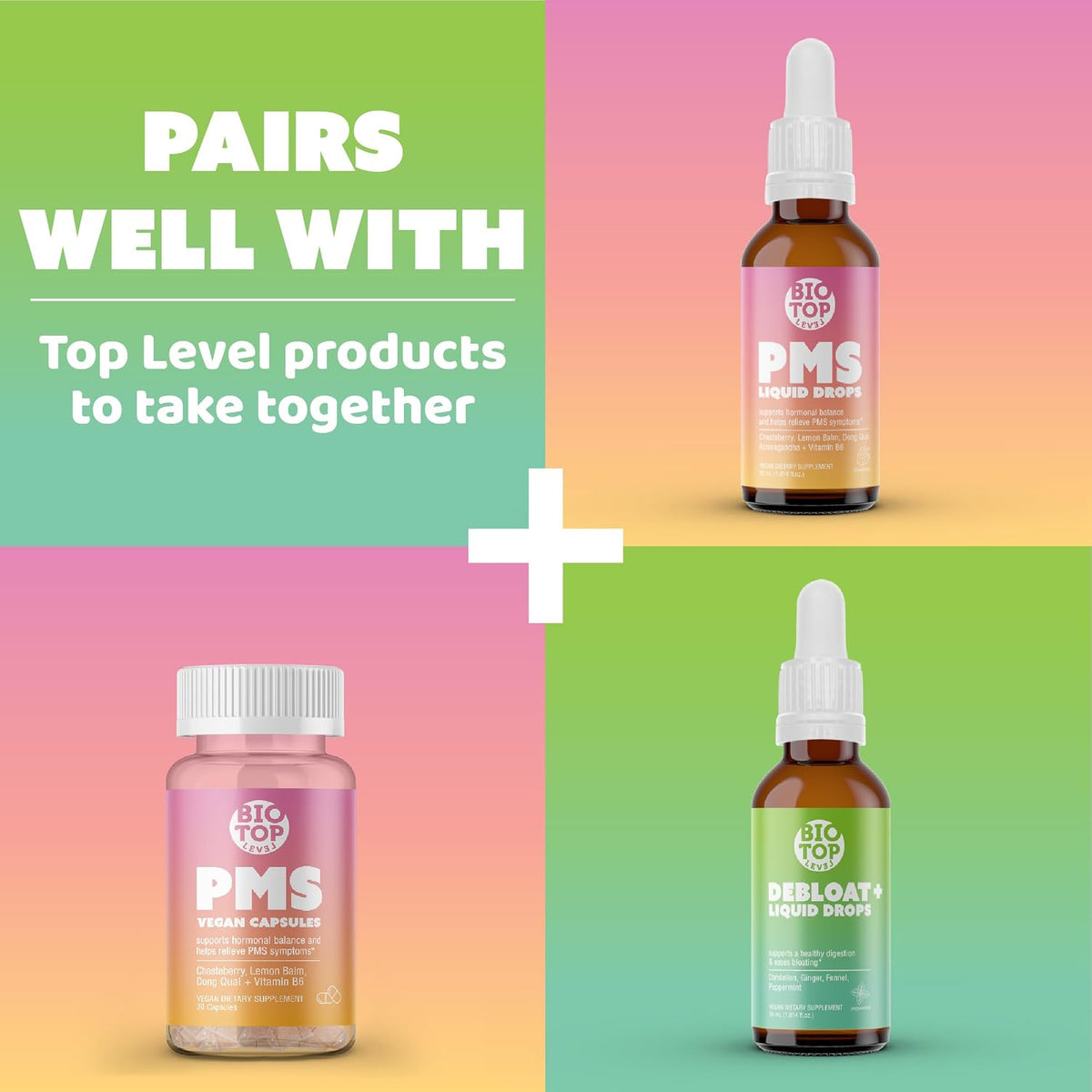 BIOTOPLEVEL PMS Support Supplement – Hormone Balance and Menstrual Relief with Chasteberry, Vitamin B6, Lemon Balm, Dong Quai (30 Vegan Capsules) - görsel 8