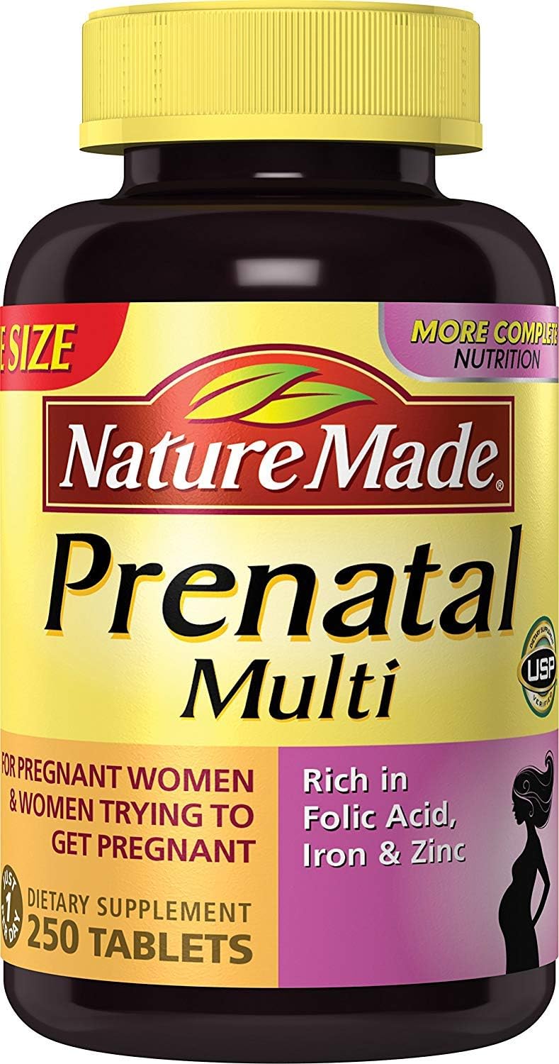 Nature Made Prenatal Multi, 250 Tablets, Folic Acid + 17 Prenatal Vitamins & Minerals - görsel 1