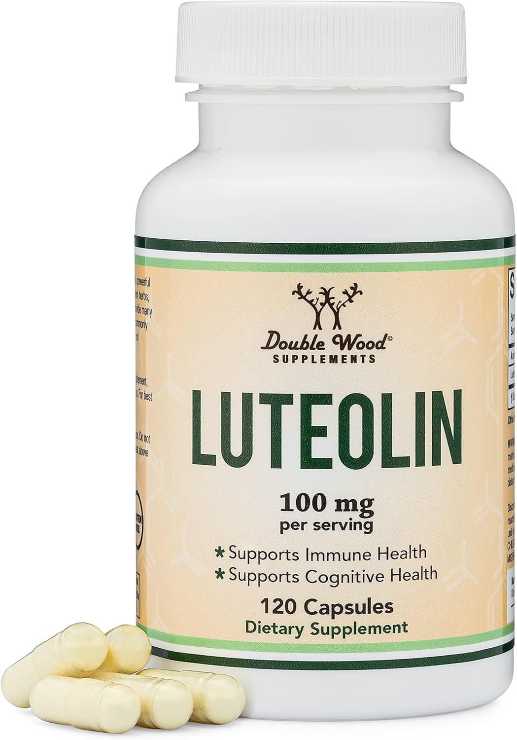 Double Wood Luteolin Supplement – 100mg per Serving, 120 Capsules, Gluten-free - görsel 1